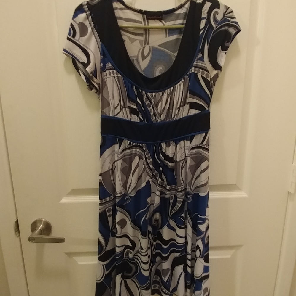 Blue and black dress